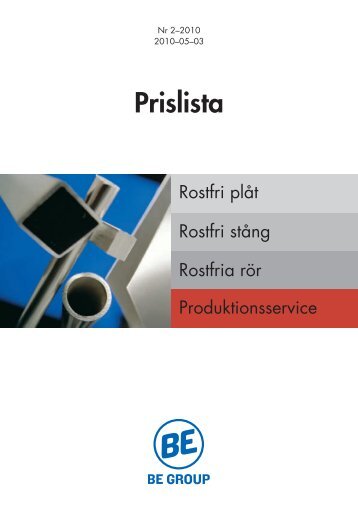 Prislista Rostfri Plåt, Stång, Rör 2010-05-03.pdf - BE Group