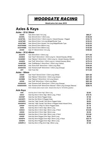 Retail Price List June 2010 2 - Woodgate Racing