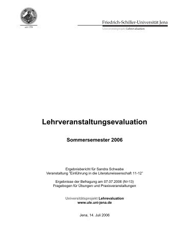 Lehrveranstaltungsevaluation - Friedrich-Schiller-UniversitÃ¤t Jena