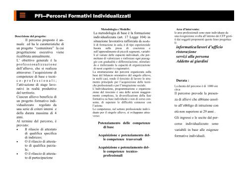Percorsi Formativi individualizzati - Comune di Palestrina