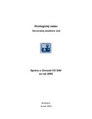 VÃ½roÄnÃ¡ sprÃ¡va VirologickÃ©ho Ãºstavu SAV 2005 [PDF] - VirologickÃ½ ...