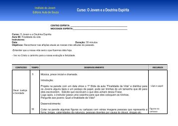 Curso: O Jovem e a Doutrina EspÃ­rita - A mocidade Espirita - Centro ...