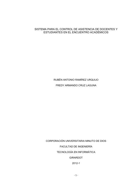 sistema para el control de asistencia de docentes y estudiantes en ...