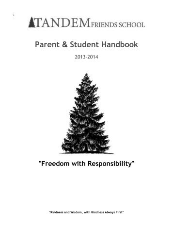 Parent & Student Handbook, 2013-2014 - Tandem Friends School
