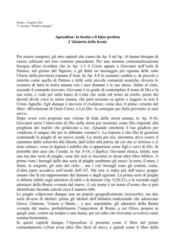 La bestia e il falso profeta - Arcidiocesi di Pesaro