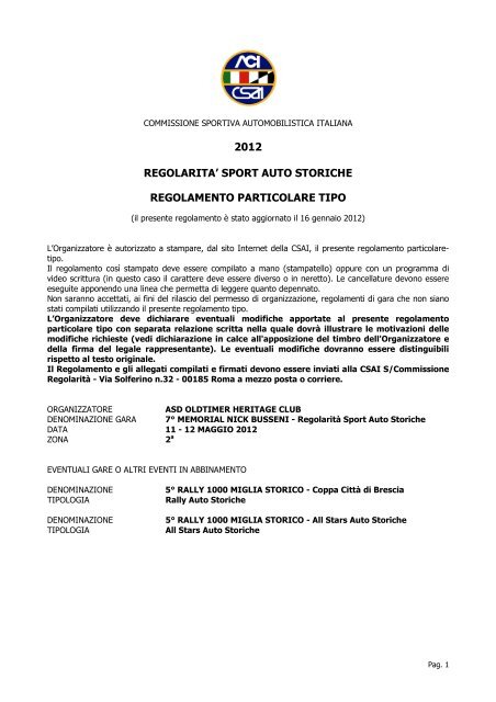 Regulations - ACI Sport Italia