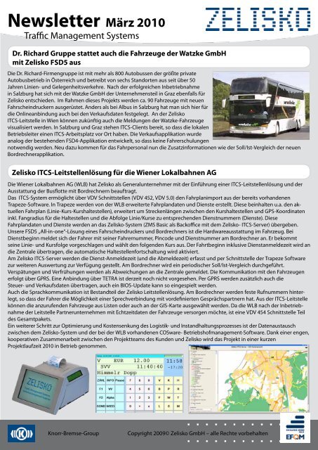 Newsletter MÃƒÂ¤rz 2010 - Zelisko