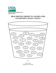 Milk Protein Products and Related Government Policy Issues