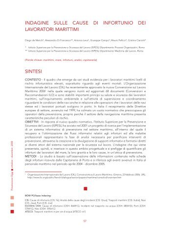 Testo completo pdf - Prevenzione Oggi - Ispesl