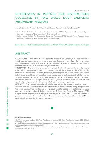 differences in particle size distributions collected ... - Prevenzione Oggi