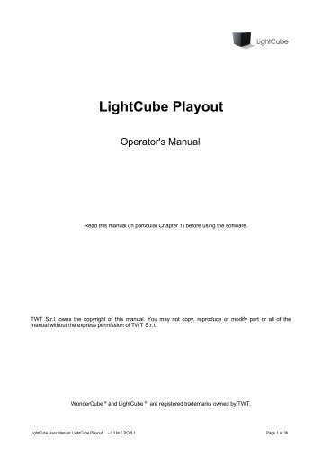 LightCube Playout - WonderCube® TV