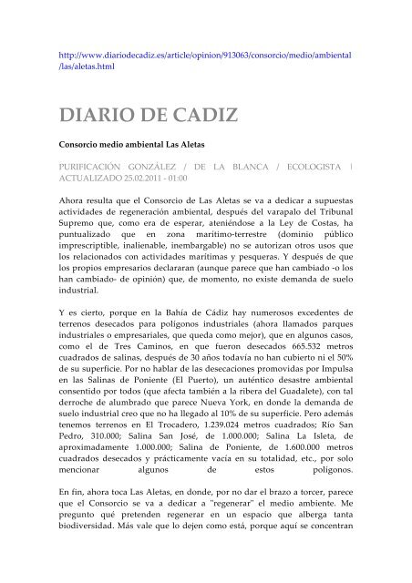 DIARIO DE CADIZ - Plataforma Nacional de Afectados por la Ley de ...