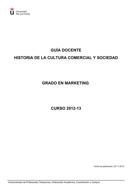 Historia de la Cultura Comercial y Sociedad