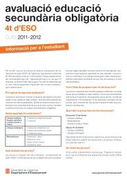 Full informatiu per a estudiants - Generalitat de Catalunya