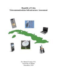 Republic of Cuba Telecommunications Infrastructure Assessment