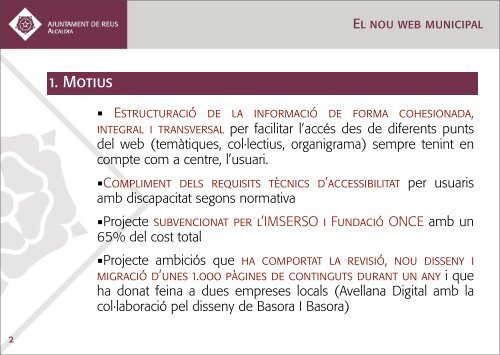 PresentaciÃ³ del nou lloc web Reus.cat - Ajuntament de Reus