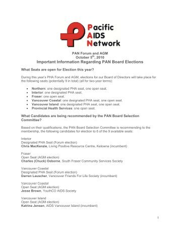 Important Information Regarding PAN Board Elections - Pacific AIDS ...