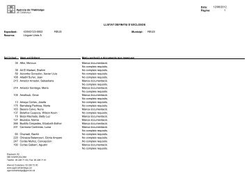 Llistat definitiu d'exclosos - Ajuntament de Reus
