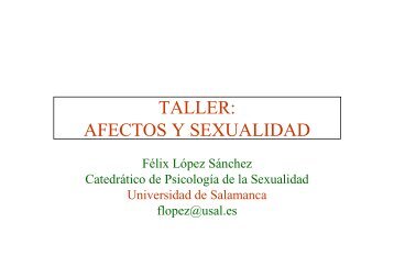 TALLER: AFECTOS Y SEXUALIDAD