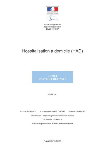 Hospitalisation Ã  domicile (HAD) - La Documentation franÃ§aise