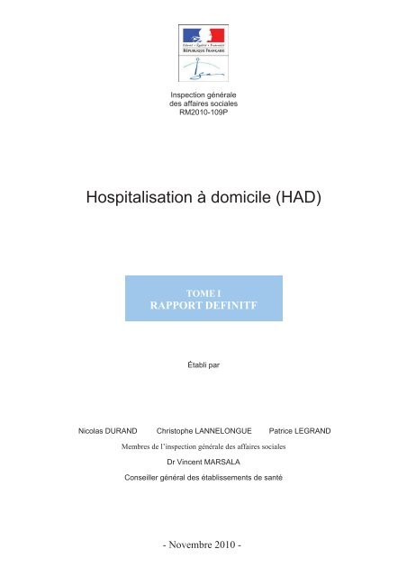 Hospitalisation Ã  domicile (HAD) - La Documentation franÃ§aise