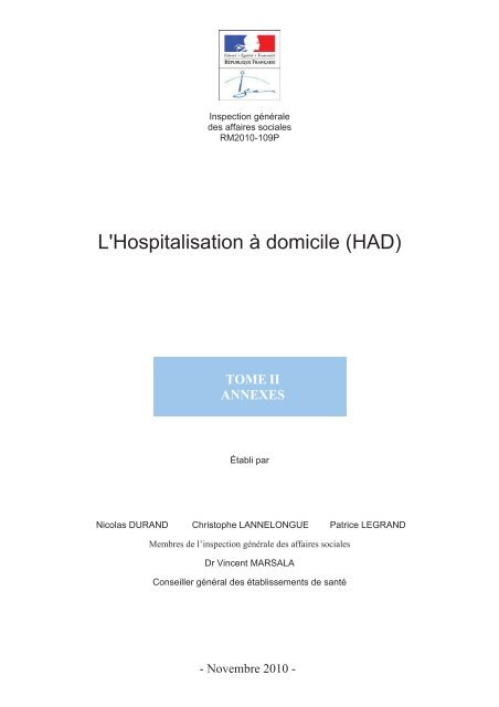 Hospitalisation Ã  domicile (HAD) - La Documentation franÃ§aise