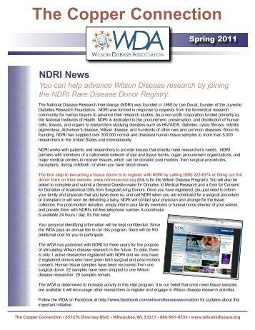 The Copper Connection - Wilson Disease Association