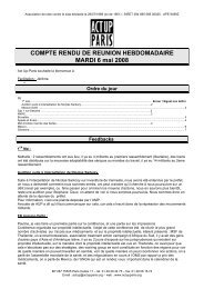 COMPTE RENDU DE REUNION HEBDOMADAIRE ... - Act Up-Paris