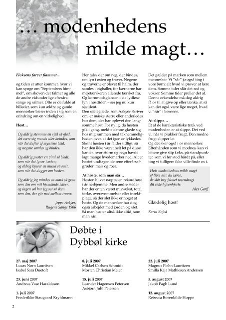Kirkebladet september 2007 - DybbÃ¸l Kirke