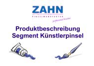 Produktbeschreibung Segment KÃ¼nstlerpinsel - Zahn Pinsel GmbH