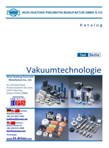 HUATONG Pneumatik Katalog Teil6: Vakuumtechnologie DEUTSCH
