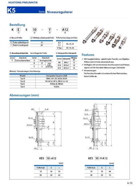 HUATONG Pneumatik Katalog Teil6: Vakuumtechnologie DEUTSCH