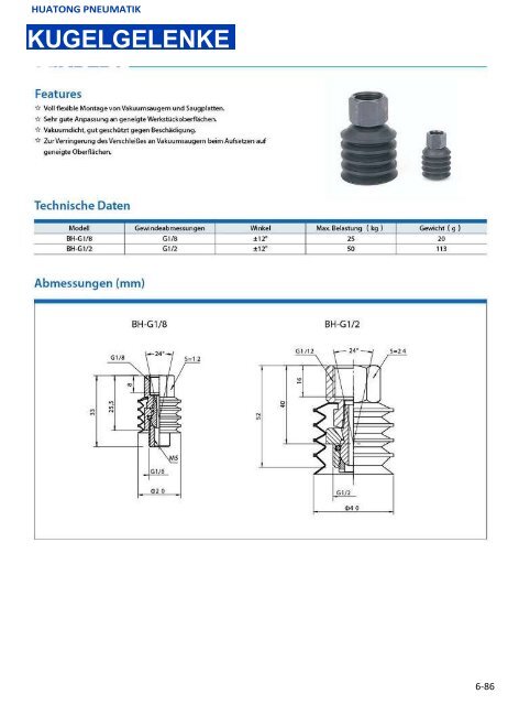 HUATONG Pneumatik Katalog Teil6: Vakuumtechnologie DEUTSCH