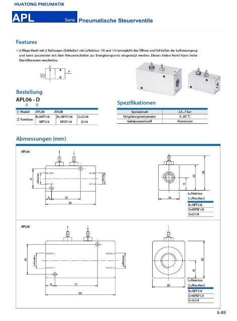 HUATONG Pneumatik Katalog Teil6: Vakuumtechnologie DEUTSCH