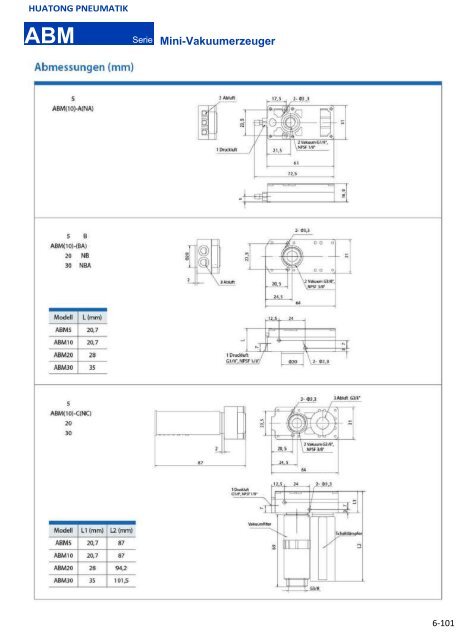 HUATONG Pneumatik Katalog Teil6: Vakuumtechnologie DEUTSCH