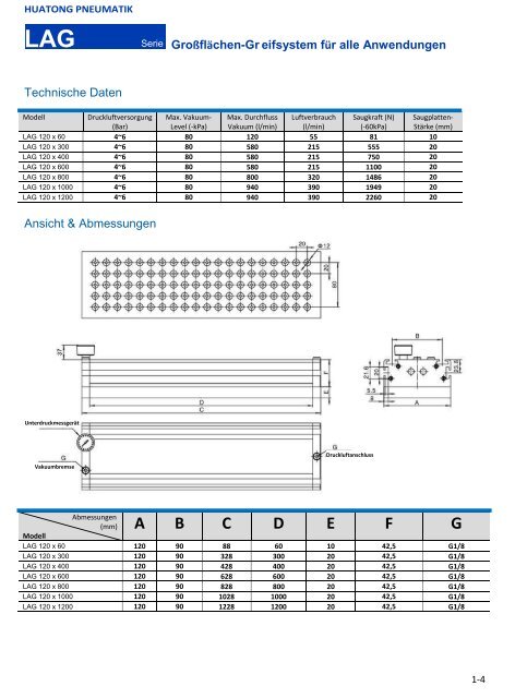 HUATONG Pneumatik Katalog Teil6: Vakuumtechnologie DEUTSCH