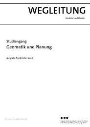 Bachelor und Master - Geomatik und Planung - ETH Zürich