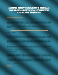 Michael Keeley Cornerstone Research Economic and Financial Consulting and Expert Testimony