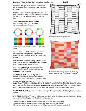 Geometric Pillow Design: Split Complimentary Painting NAME ...