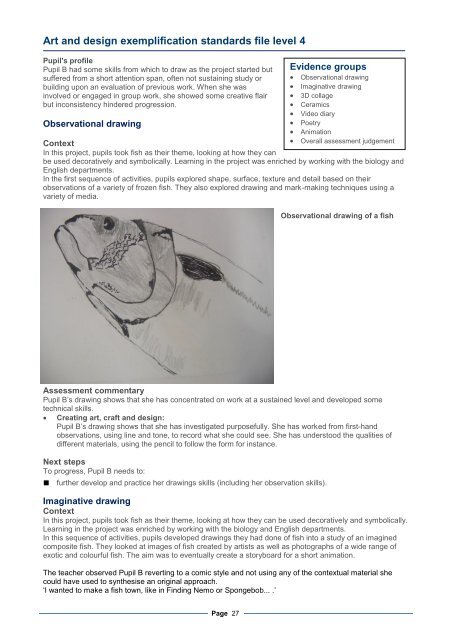 Art and design exemplification standards file level 1 - The National ...