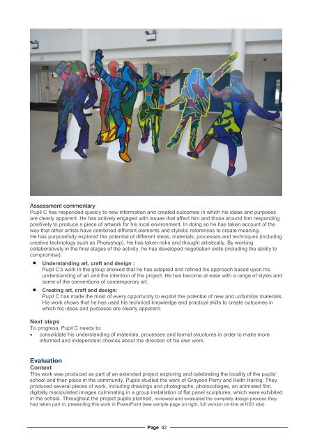 Art and design exemplification standards file level 1 - The National ...