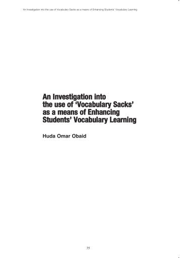 An Investigation into the use of 'Vocabulary Sacks' as a ... - HCT Marifa