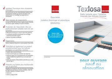 Texlosa. Dalle isolante pour l'isolation inversée des toitures ... - Texsa