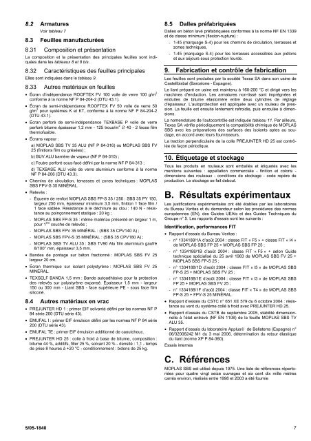 Avis Technique 5/05-1840 Moplas SBS - CSTB