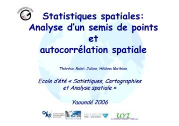 Analyse d'un semis de points et autocorrÃ©lation spatiale - UMS-RIATE