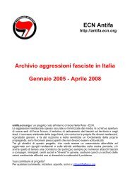 Archivio aggressioni fasciste in Italia Gennaio 2005 - Isole nella Rete