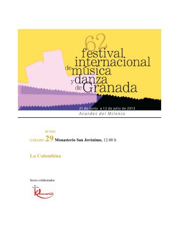 La Colombina - Festival Internacional de MÃºsica y Danza de Granada