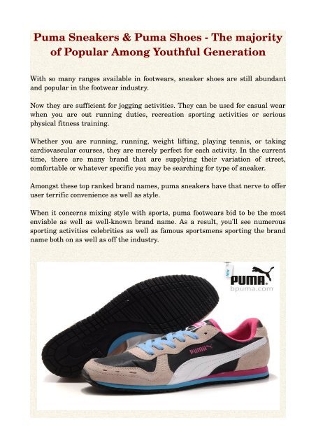 types of puma sneakers