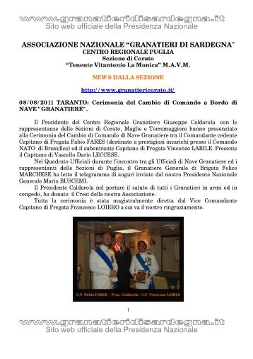 Sito web ufficiale della Presidenza Nazionale Sito web ufficiale della ...