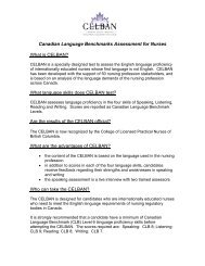 Canadian Language Benchmarks Assessment for Nurses What is ...